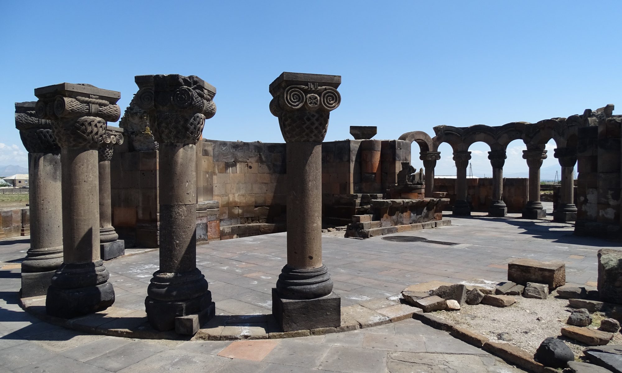 Armenia -- A view of the Zvartnots temple near Yerevan, undated